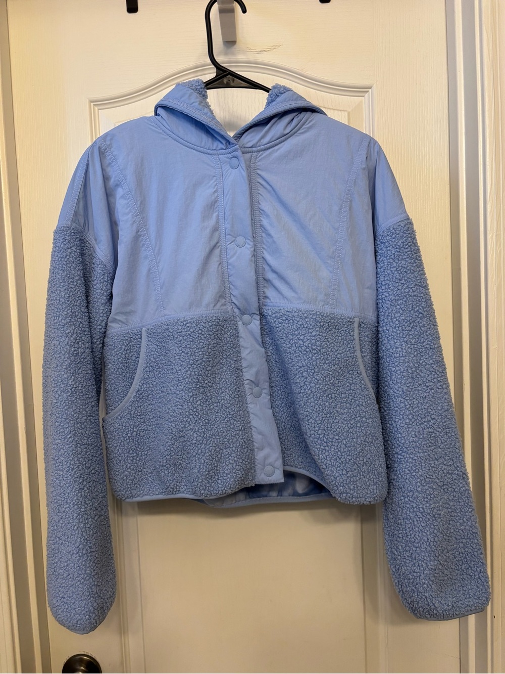 aerie Light Blue Hooded Sherpa Jacket